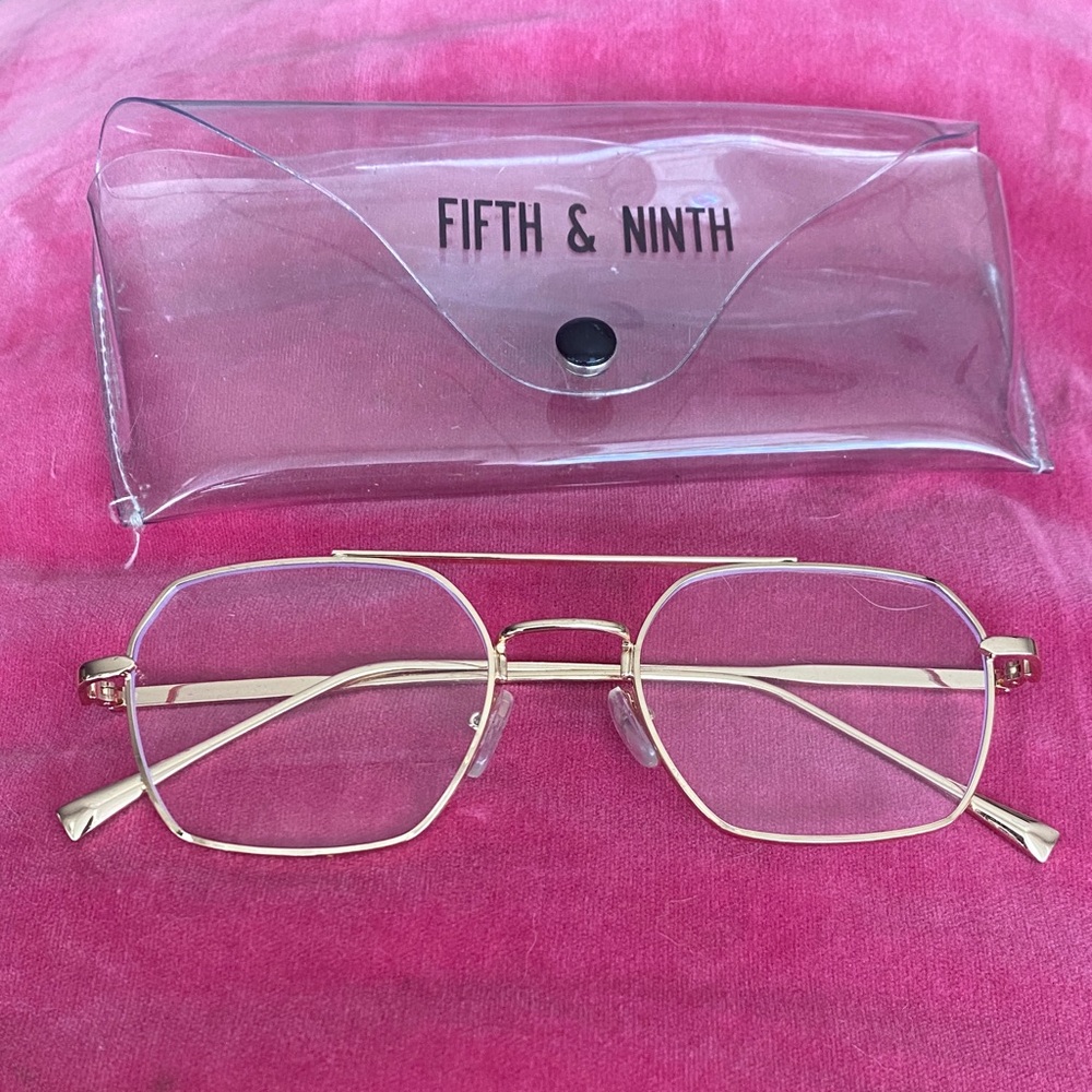 Fifth and Ninth Gold Frame Blue Light Blocking Glasses